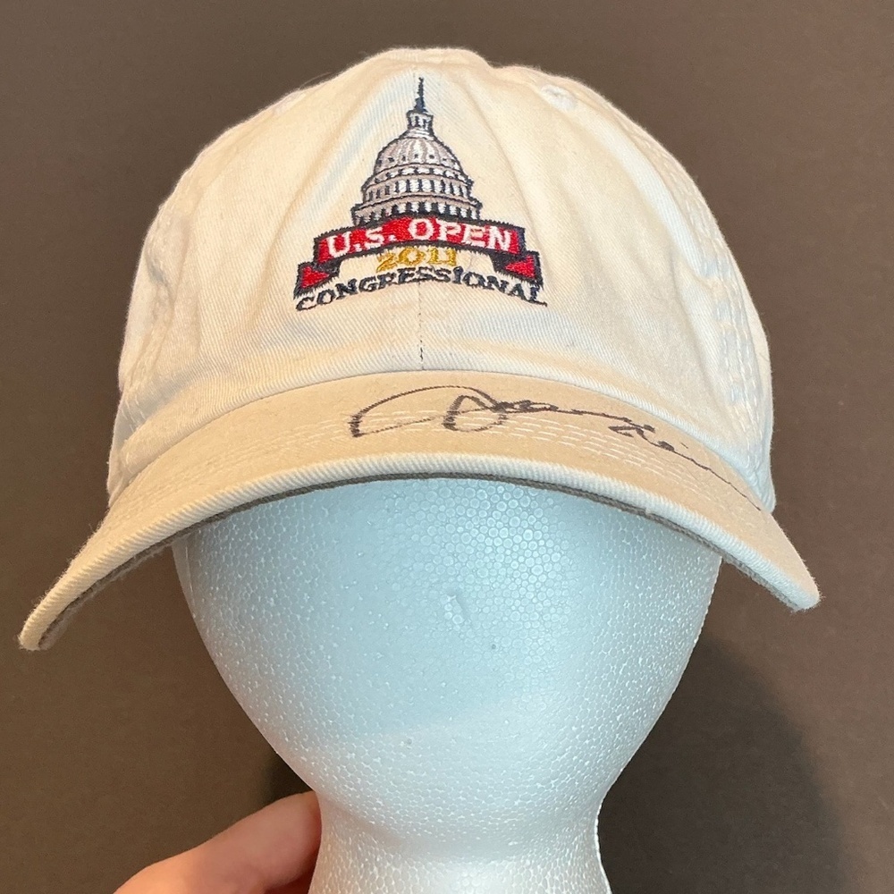 U.S. Open 2011 Congressional Signed Baseball Hat AHEAD Vintage American Express